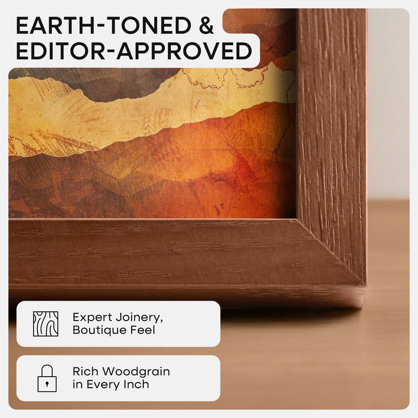 Homeforia 20 x 30 Walnut Frame, High End Dark Oak 20x30 Wooden Poster Frames with Mat 16x24, 20 x 30 Brown Wood Picture Frame Matted to 16 x 24, 30x20 Hanging Frame, Tempered Glass, Wall Kit, Set of 1