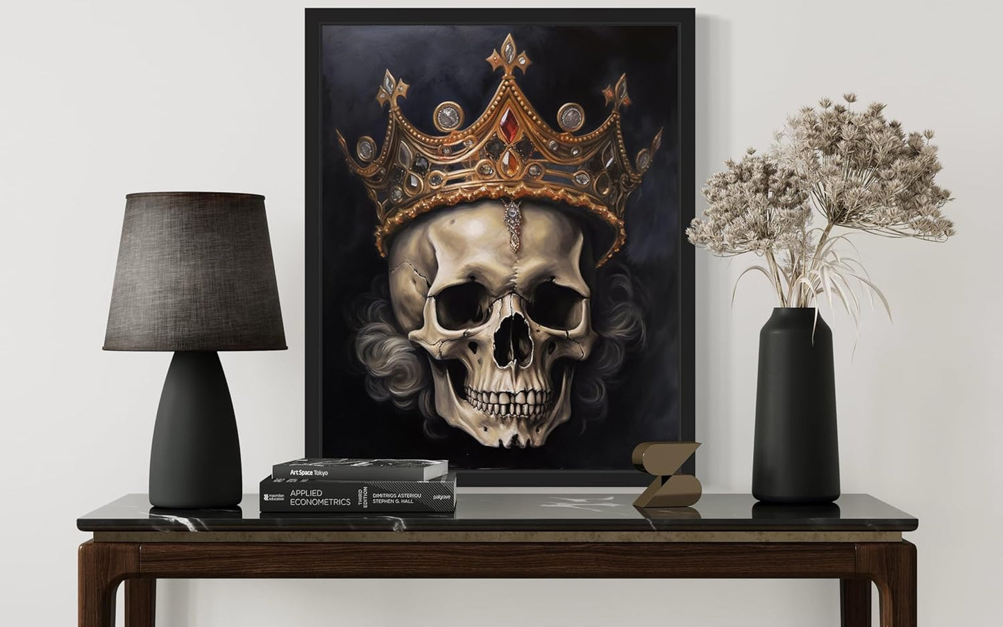 Skull Queen Poster Art Print, Halloween Scary Vintage Wall Art Academia Spooky Painting Decoration for Horror Prints, Gothic Posters Bedroom Decor 89 (Skull Queen, 16 x 20 inches, Unframed)