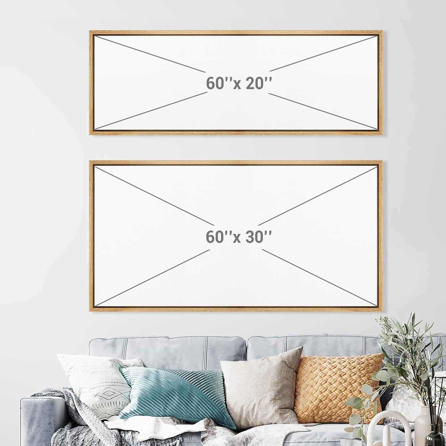 MUDECOR Extra Large Framed Canvas Print Wall Art Abstract Dot Matrix Canvas Art in Earth Tones Antique Retro Fine Art Illustrations Decorative Colorful for Bedroom - 60"x30"