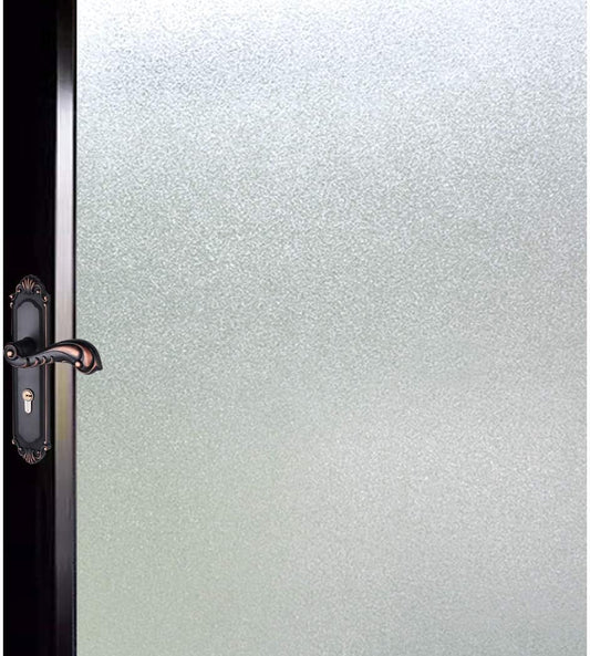 DUOFIRE Privacy Window Film Natural Frosted Glass Film Static Cling Glass Film No Glue Anti-UV Window Sticker Non Adhesive for Privacy Office Meeting Room Bathroom Living Room 35.4 x 157.4 inch. S001