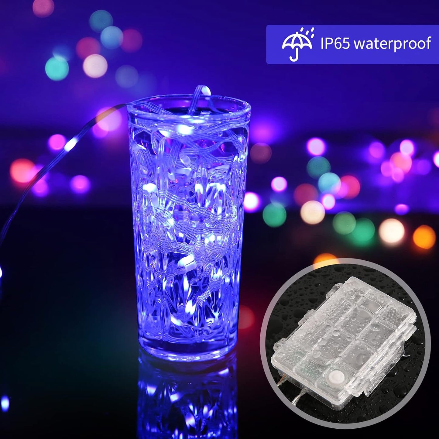 Fairy Lights Battery Operated Color Changing String Light with Remote, 16.4FT 1-Pack Twinkle LED Lights USB Plug or Battery Powered, Outdoor Christmas Decorations for Bedroom Party Indoor