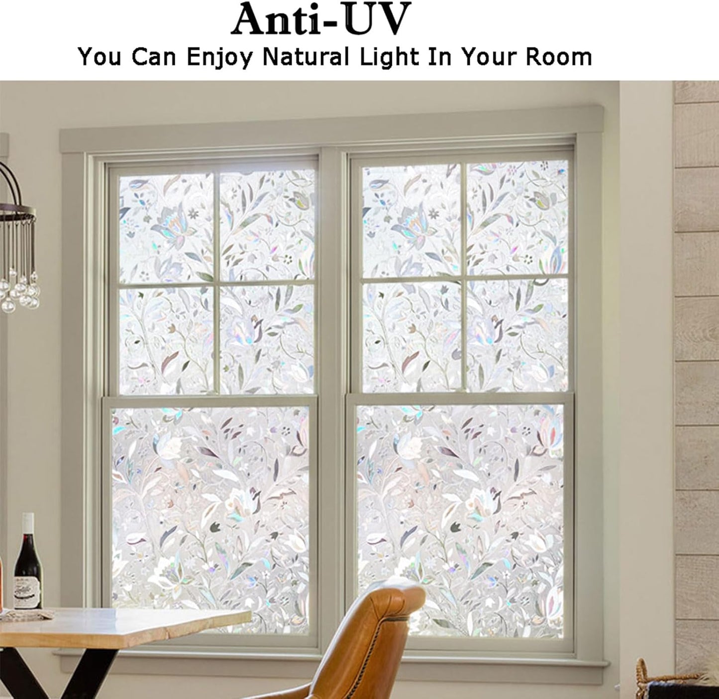 Kromapolis Window Film Privacy - Frosted Glass Decorative Film, Static Clings, No-Glue (17.5x118.1in)