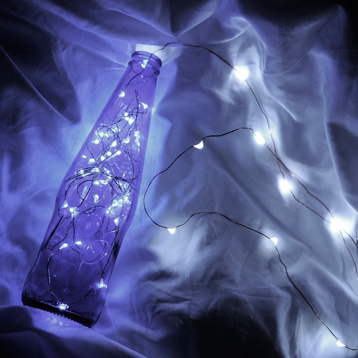 Led Fairy Lights Battery Operated, 4 Packs Mini Battery Powered Copper Wire Starry Fairy Lights for Bedroom, Christmas, Parties, Wedding, Centerpiece, Decoration (5m/16ft Cool White)