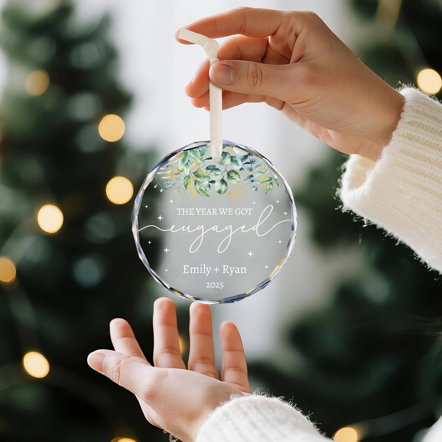 Engagement Gifts for Couples - Personalized Gift for Newly Engaged Couples, Women, Fiance, Her - Bride to Be Gifts, Just Engaged Ornament 2025 - Engagement Party Decorations