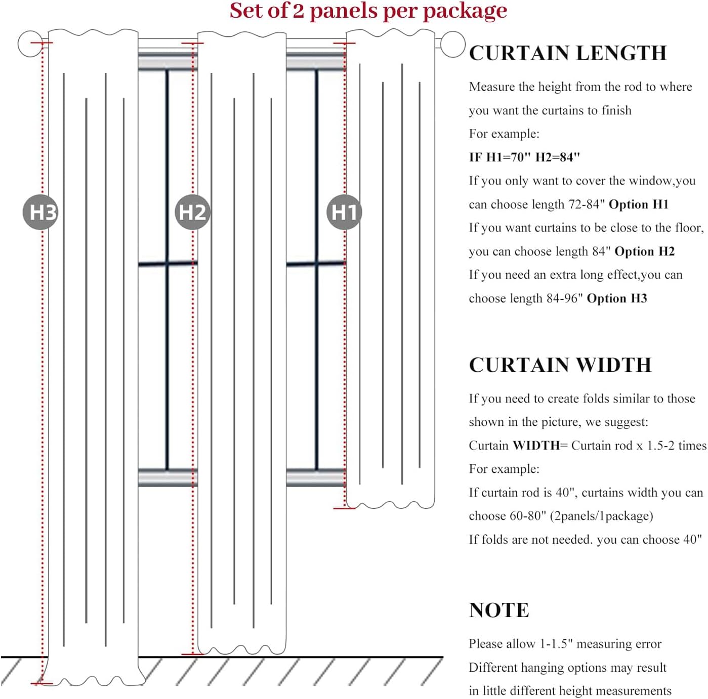 Kitchen Blackout Curtains 45 Inch Length, Basement Curtains for Small Blackout 46 inch Window Treatment Flax Linen Cafe Thermal Insulated Energy Efficiency Drapes for Bedroom Bathroom (40"Wx2 Panels)