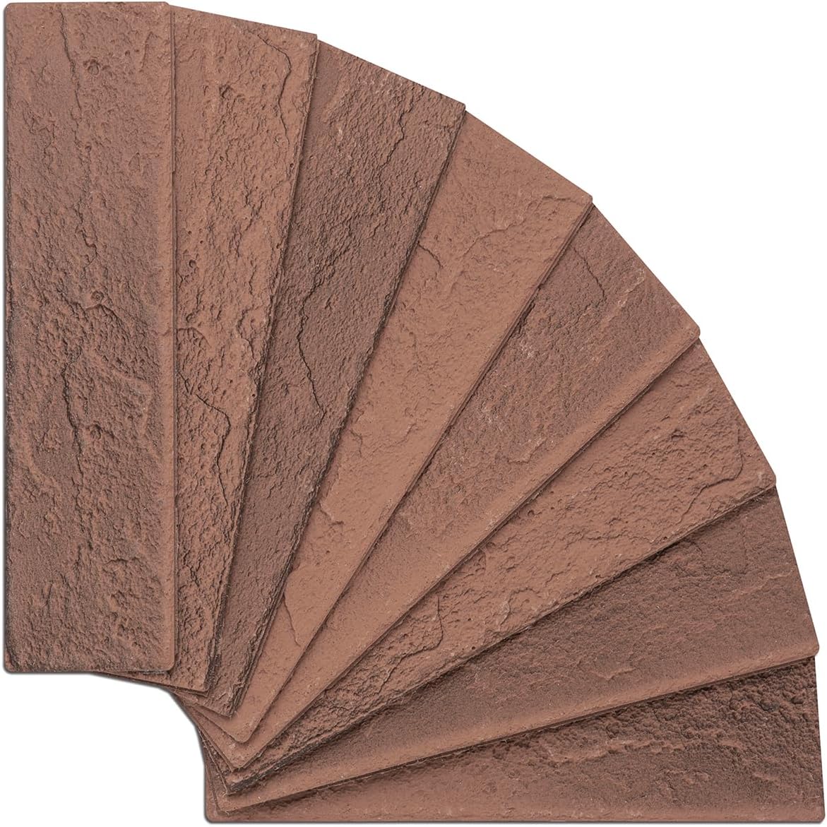 100 Vintage Brown/Red Faux Brick Wall Tiles, 3D Thin Brick Veneers for Bedroom, Bathroom, Kitchen, Fireplace and Fence Wall Panels (14.2 sq ft)