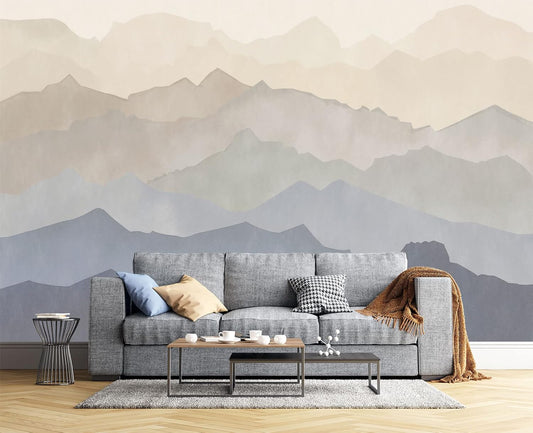 Oil Painting Peaks Wall Mural Wallpaper for Bedroom 137" x 100"