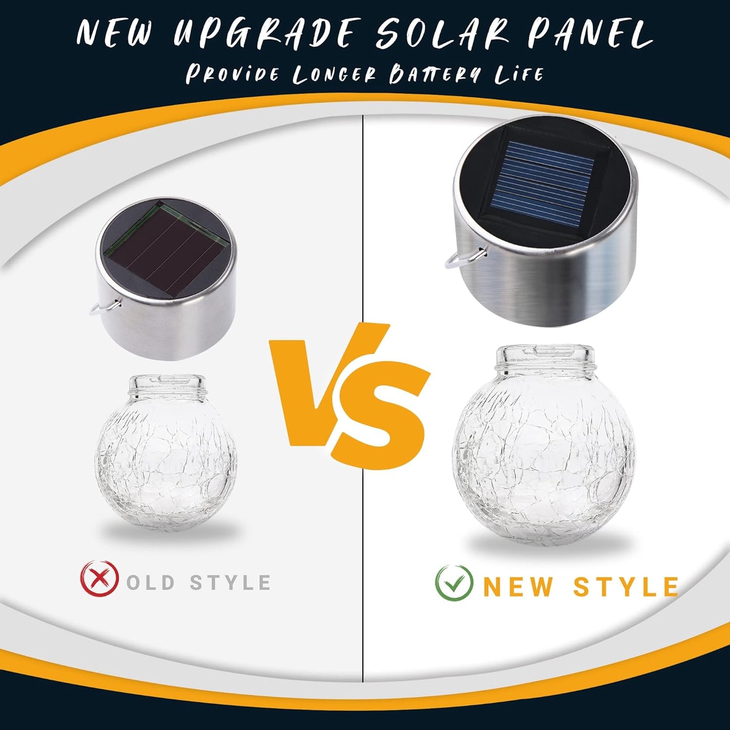 GIGALUMI 16 Pack Solar Hanging Lights for Christmas Decoration - Cracked Glass Solar Lights Outdoor Waterproof for Garden, Yard, Fence, Tree (Warm White)