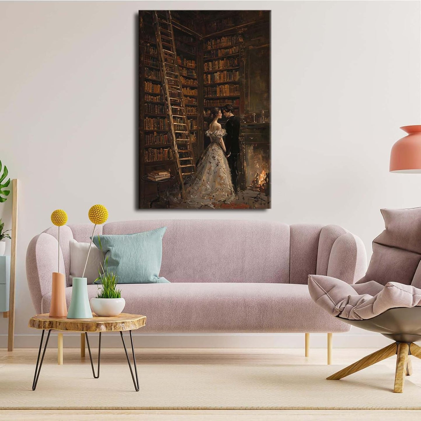 JFHCQJPK Gothic retro library scene decoration melancholy calm art college style wall aesthetic antique style home decoration suitable for bedroom living room12x16in Frameless