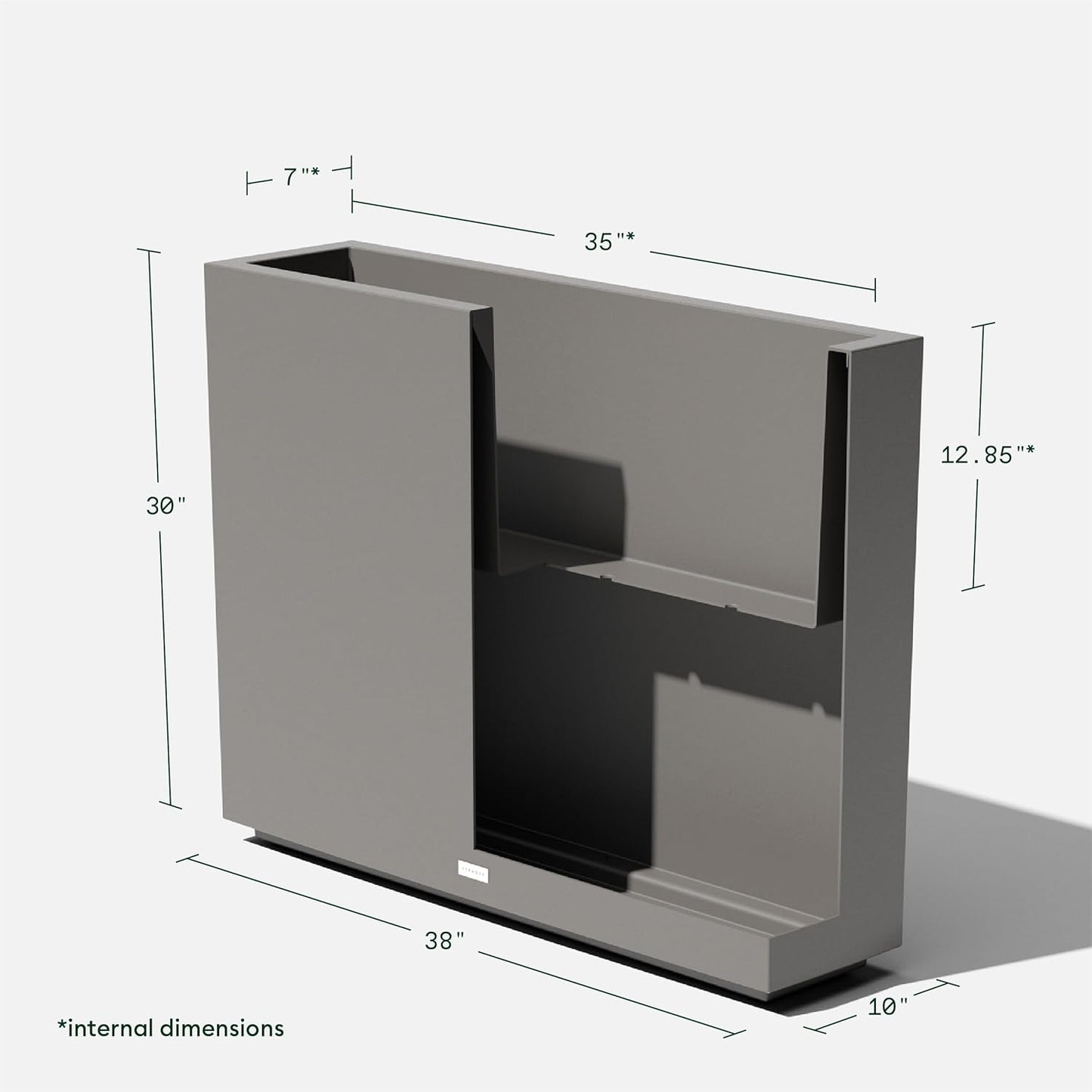 Veradek Block Series Span Plastic Planter - Tall Rectangular Planter for Indoor or Outdoor Patio/Porch | Durable All-Weather with Removable Insert Bucket | Modern Design for Plants, Flowers, Garden