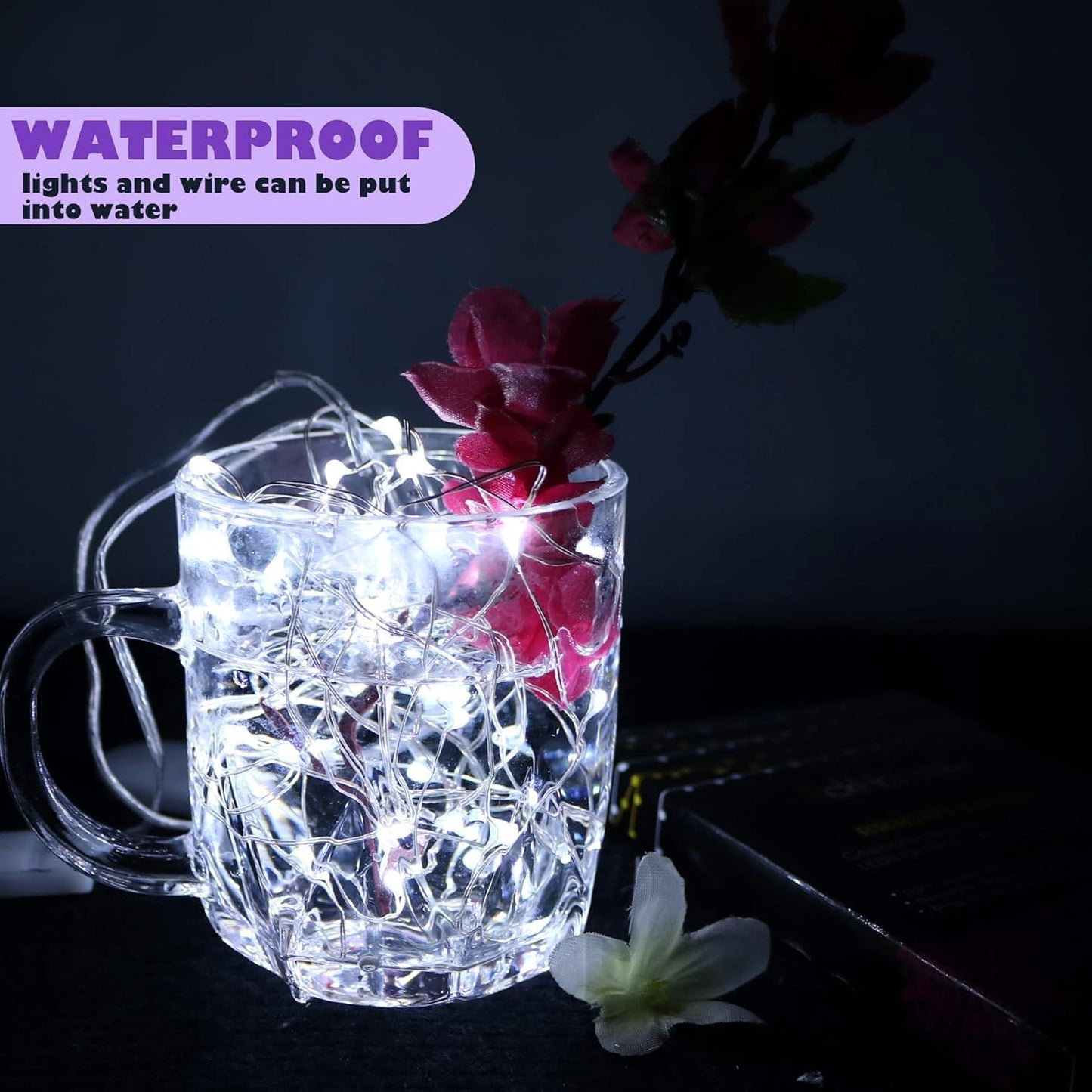 OakHaomie 6 Pack 10ft(3m) LED Starry String Lights 30 Micro LEDs on Silvery Copper Wire,2pcs CR2032 Batteries Required and Included, for DIY Wedding Centerpiece Table Decorations (Cool White)