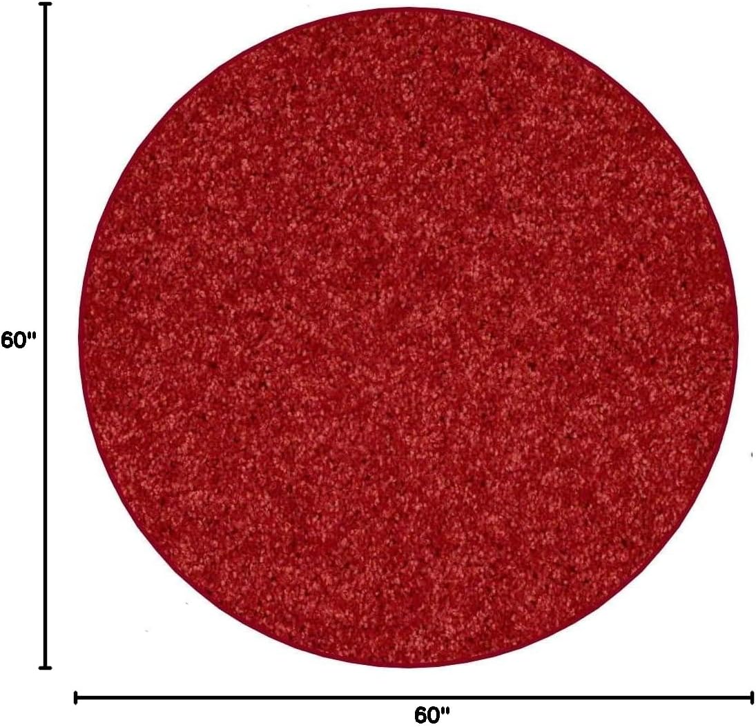 KOECKRITZ Soft and Colorful Kids Classroom Area Rugs (Passes Flammability Pill Test) Many Sizes and Bright Colors to Select from (5' Round, Fire Engine)