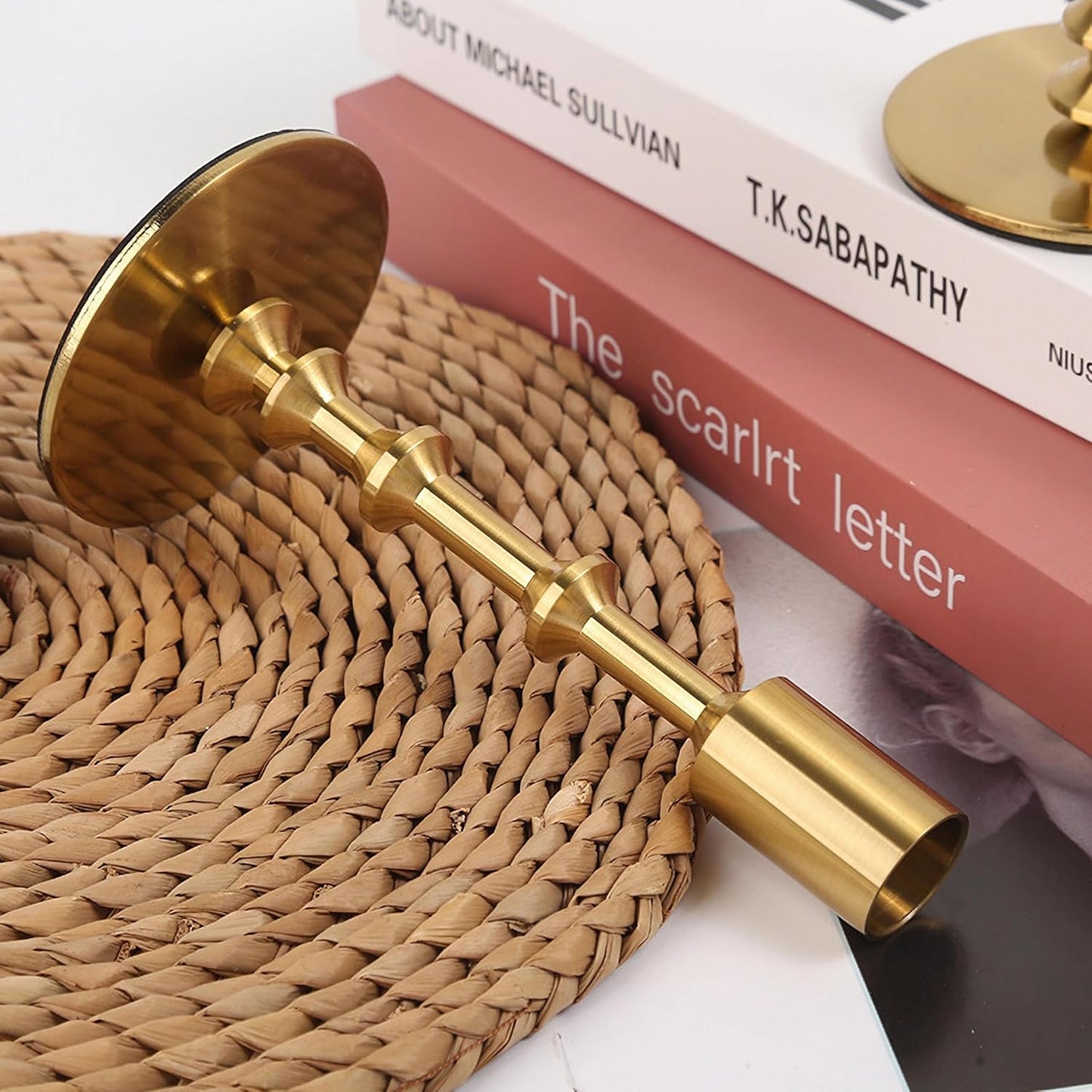 Gold Candle Holders,Modern Candle Stick Holders for Table Mantel Wedding Housewarming, Set of 3 Metal Brass Candlestick Holder