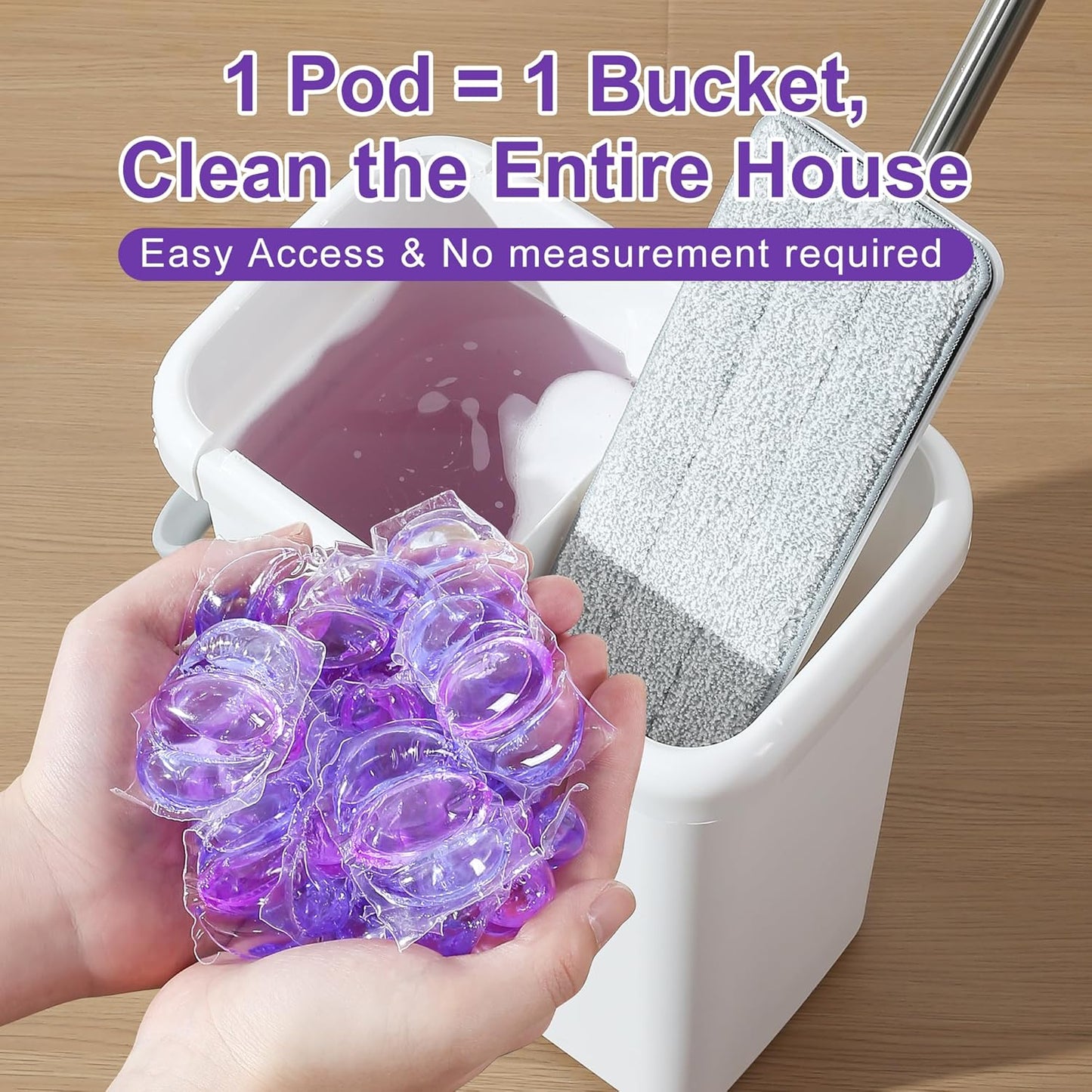 JOYMOOP Floor Cleaner for Mopping, 75 PCS Mopping Solution, Hardwood Floor Cleaner, Works Perfectly with Mop Bucket
