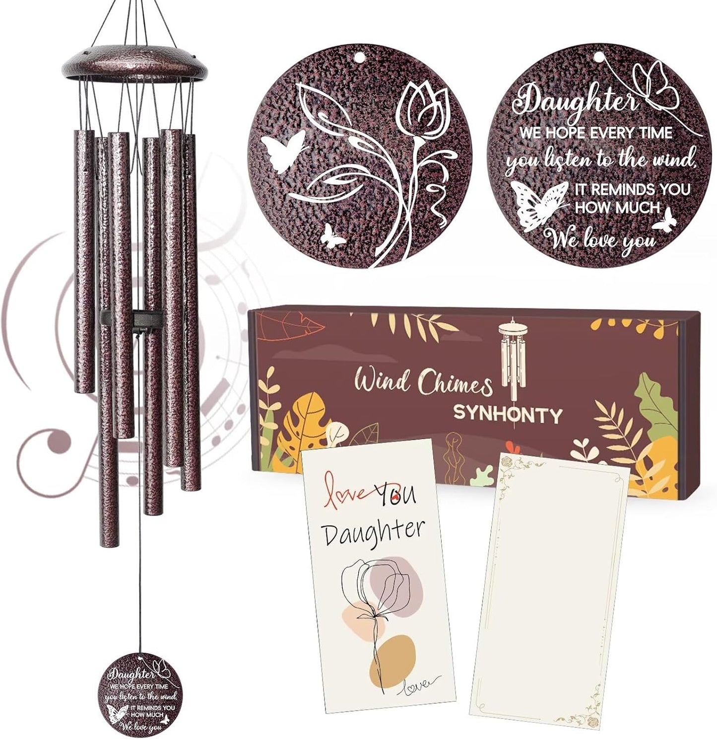 Gifts for Daughter, 25''Wind Chimes, Birthday Gifts for Daughter Adult,Unique Gift for Grown Daughters,Thanksgiving,Christmas Day Gift Ideas for Love Rreminder.