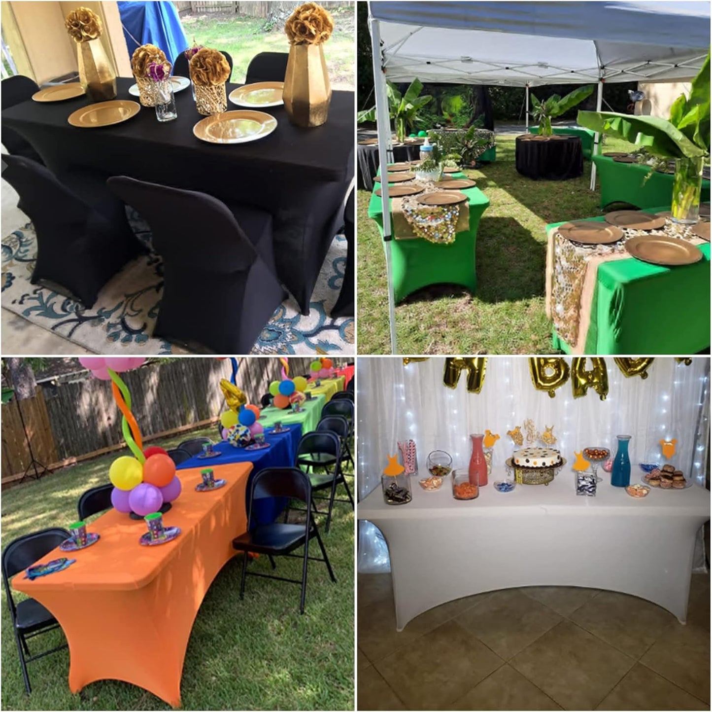Spandex 8ft Waterproof Table Cover for Party,Wedding, Banquet, and Events(Lavender)