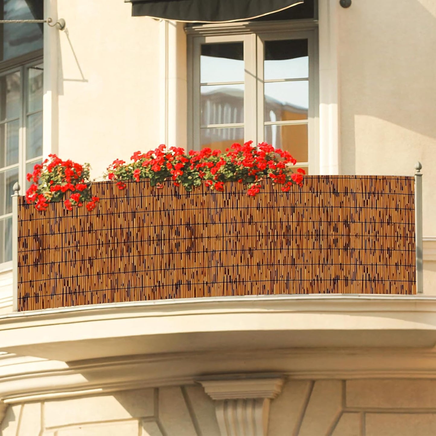 Natural Reed Fencing Rolls, Decorative Bamboo Fencing 4 ft High Roll Reed Screen Curtain, Natural Reed Bamboo Fencing for Outdoor Balcony Patio Garden Backyard (Light Russet), LWZLTH7