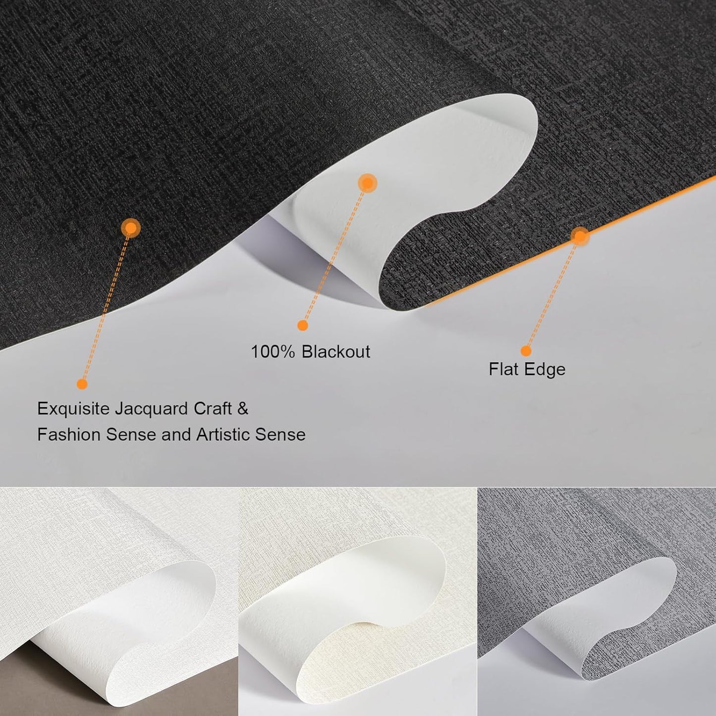 Persilux Free-Stop Cordless Blinds for Indoor Windows with Cover, Window Shades Blackout Roller Blinds, Thermal Insulated Fabric UV Protection for Kitchen, Office, Living Room, Black(33.5" W x 48" H)