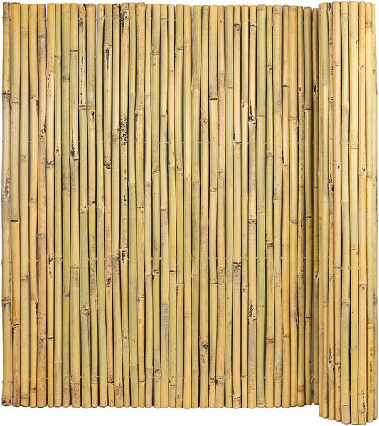 Natural Bamboo Fence, 6 feet x 8 feet Bamboo Fencing Screen for Garden, Rolled Privacy Fence Screen for Indoor or Outdoor (1.8m x 2.4m Approx)