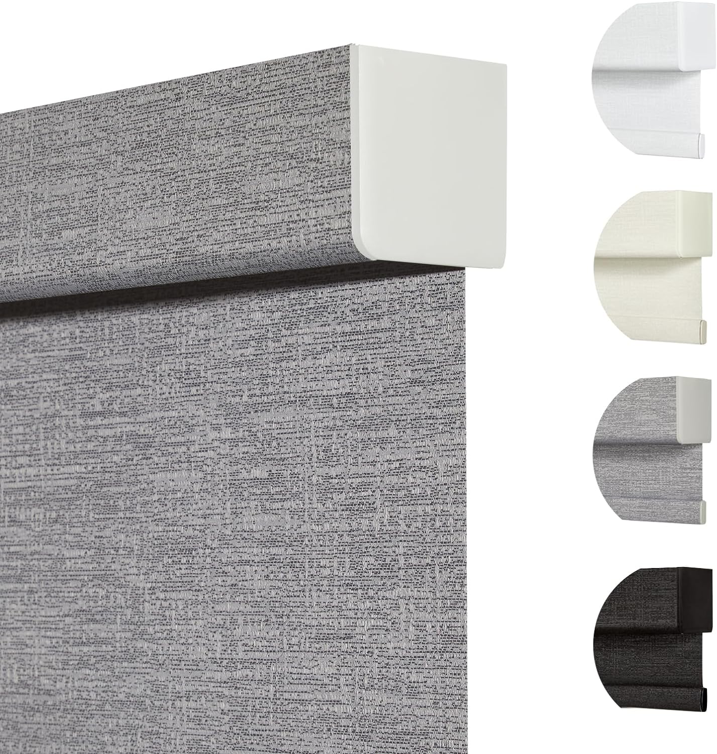 Persilux Blackout Roller Shades for Indoor Windows with Upgraded Cassette, Cordless Shades Window Blinds Pull Down for Doors, Easy to Install for Office/Living Room/Bedroom, Grey(33" W x 64" H)