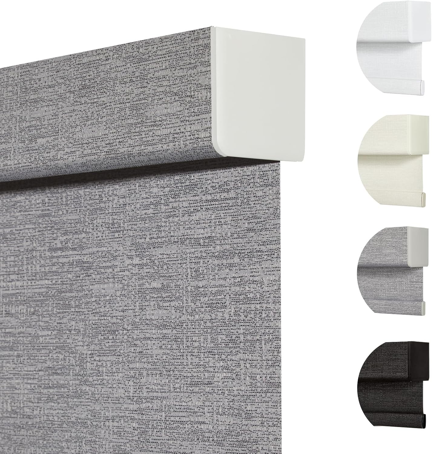 Persilux Blackout Roller Shades for Indoor Windows with Upgraded Cassette, Cordless Shades Window Blinds Pull Down for Doors, Easy to Install for Office/Living Room/Bedroom, Grey(87.5" W x 96" H)