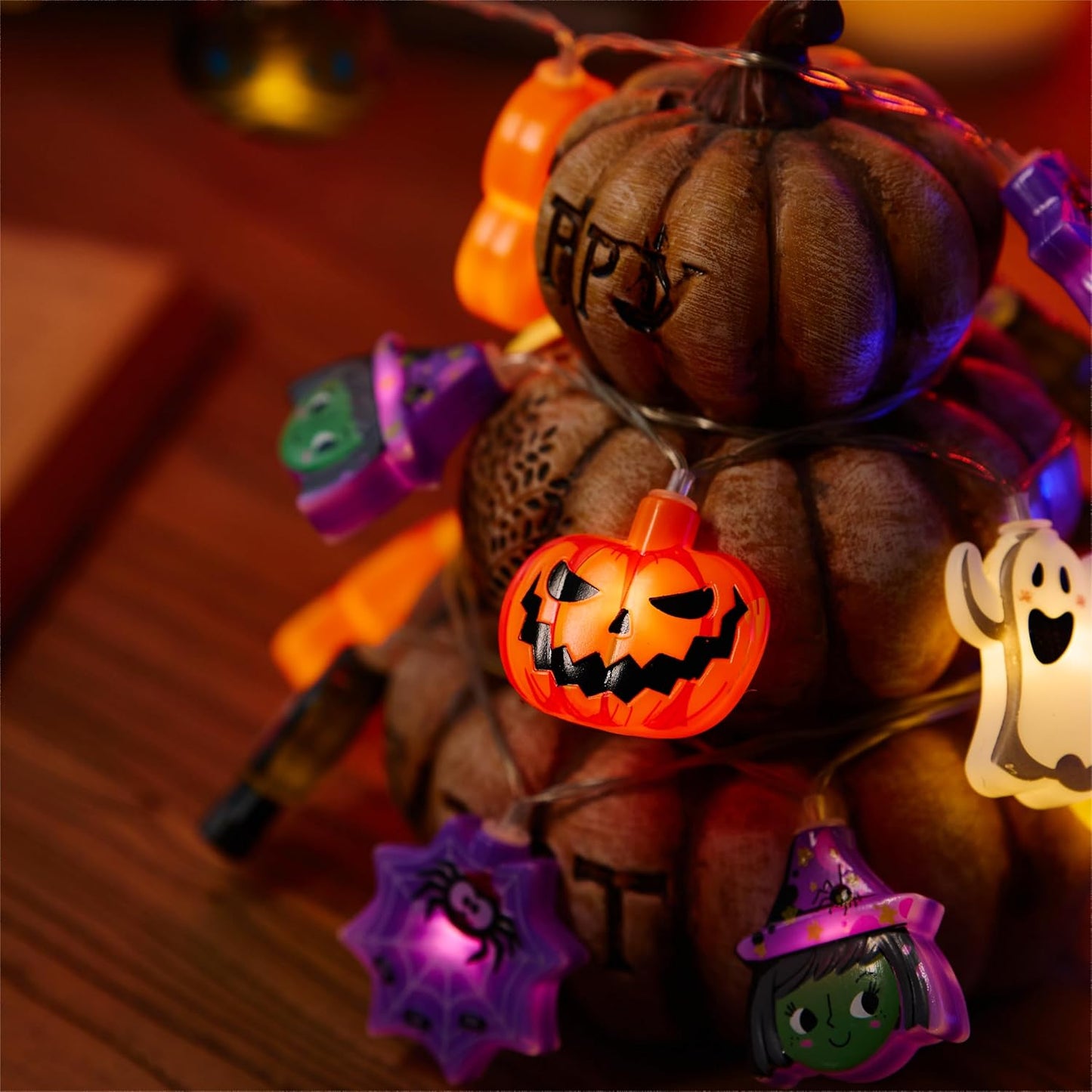 LOLStar Halloween String Lights Decorations, 9.8FT 20 LED Halloween Fairy Lights, Battery Operated (Not Included) with Timer Function and 8 Flashing Modes, Cute Booday Lights 2025 Home Indoor Decor
