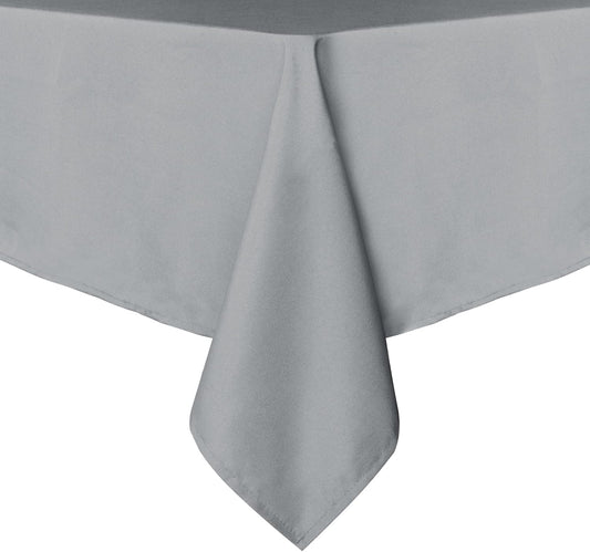 sancua Rectangle Tablecloth - 70 x 120 Inch - Stain and Wrinkle Resistant Washable Polyester Table Cloth, Decorative Fabric Table Cover for Dining Tables, Buffet Parties and Camping, Silver Grey
