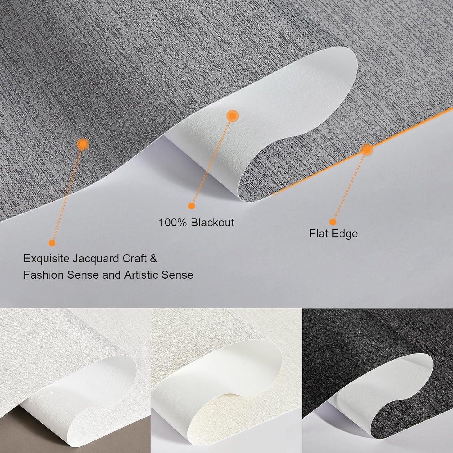 Persilux Blackout Roller Shades for Indoor Windows with Upgraded Cassette, Cordless Shades Window Blinds Pull Down for Doors, Easy to Install for Office/Living Room/Bedroom, Grey(81" W x 96" H)