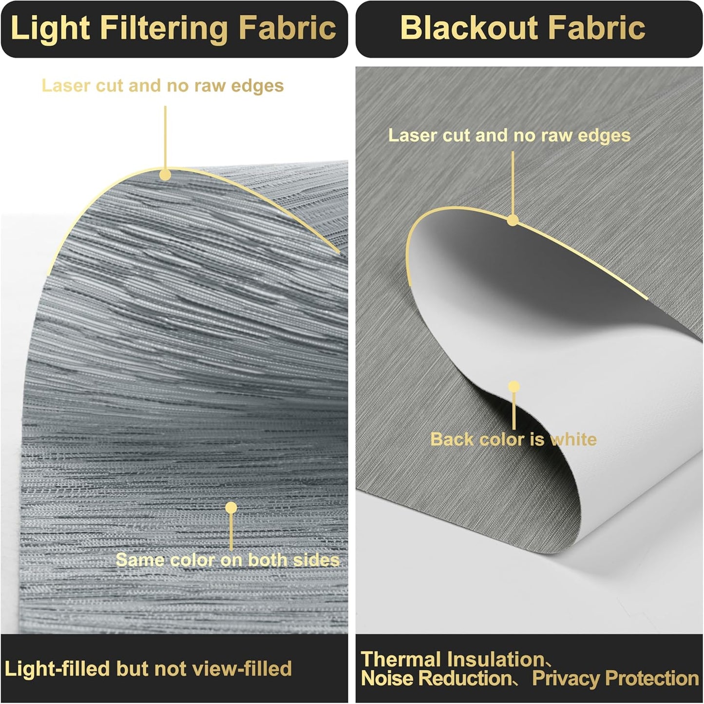 BERISSA Cordless Dual Roller Shades with Cassette Valance,Double Window Shades Blackout and Light Filtering Shades,Day and Night Roller Shades for Home Office Door.Striped Jacquard Grey.58 W x 80" H