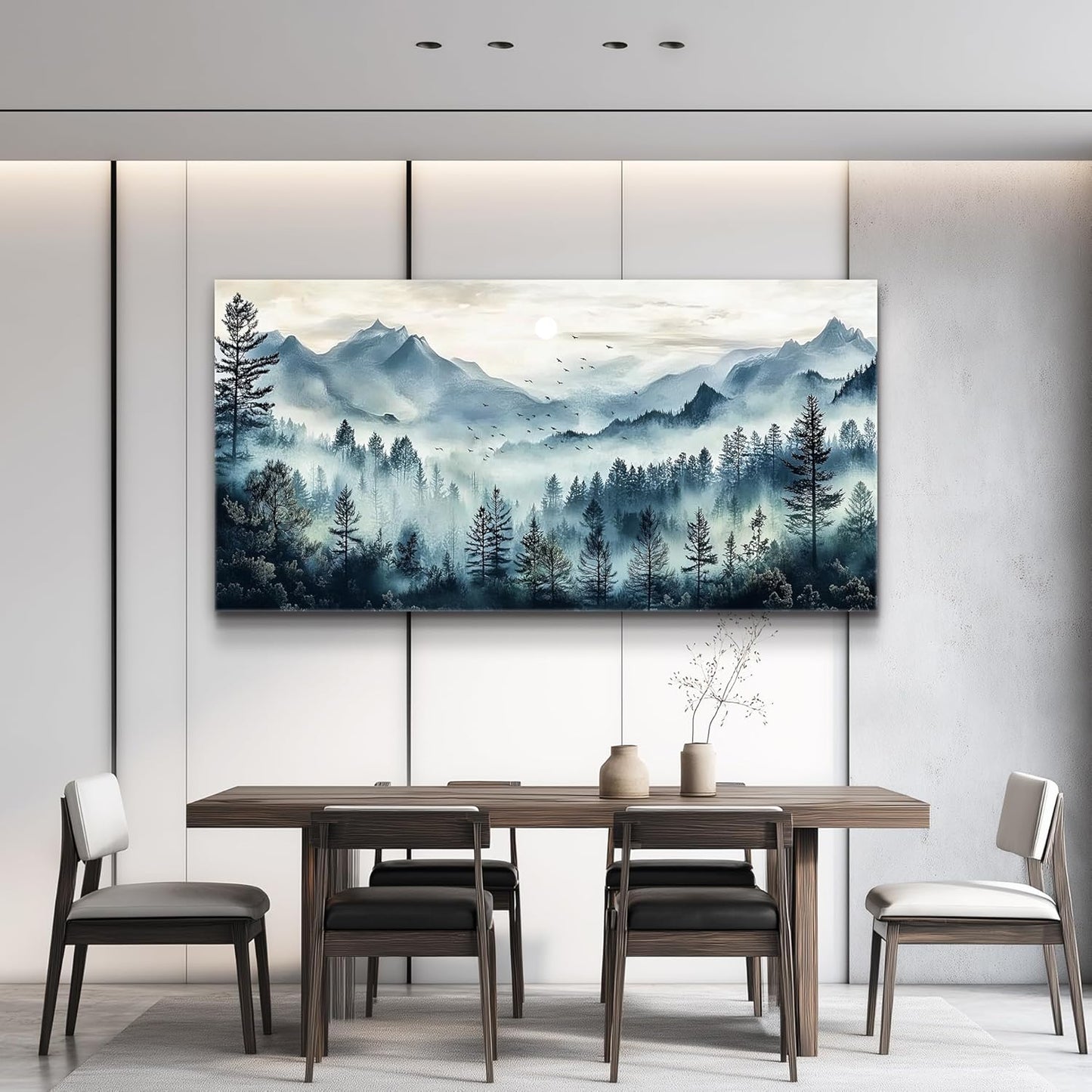 Canvas Wall Art for Living Room Large Wall Decor for Office Bedroom Decorations Foggy Forest Painting Artwork Room Wall Mural Aesthetic Home Decor 30x60 in