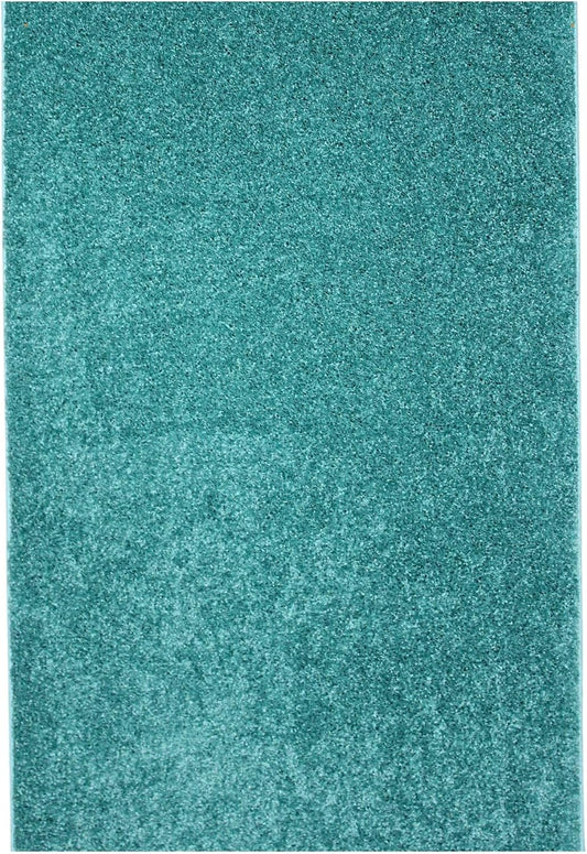 KOECKRITZ Soft and Colorful Kids Classroom Area Rugs (Passes Flammability Pill Test) Many Sizes and Bright Colors to Select from (3' x 12', Surf)