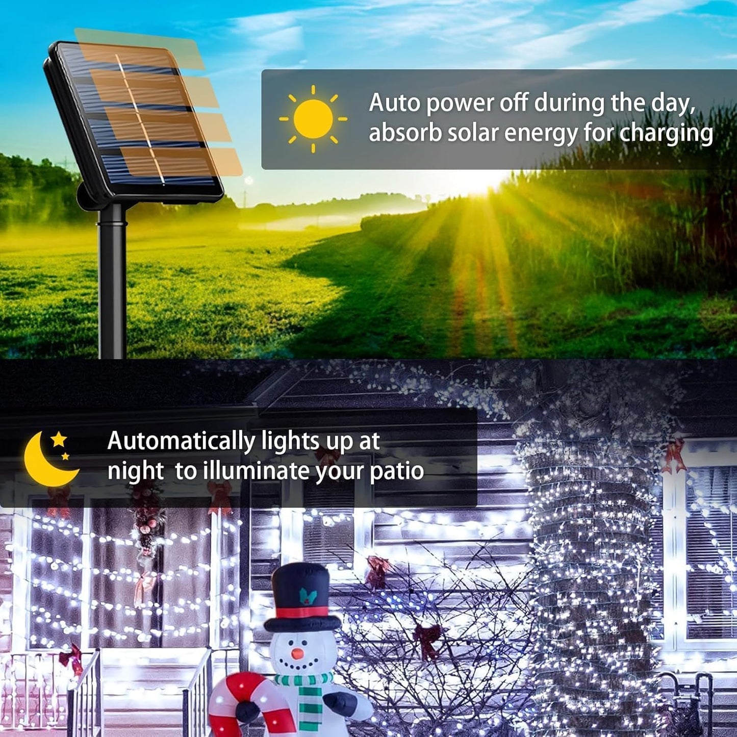 6 Pack Solar String Lights Outdoor, 600 LED Extra-Long 236Ft Solar Lights Outdoor with 8 Lighting Modes, IP65 Waterproof for Garden, Patio, Xmas, Balcony, Tree, Wedding, Party Decor (White)