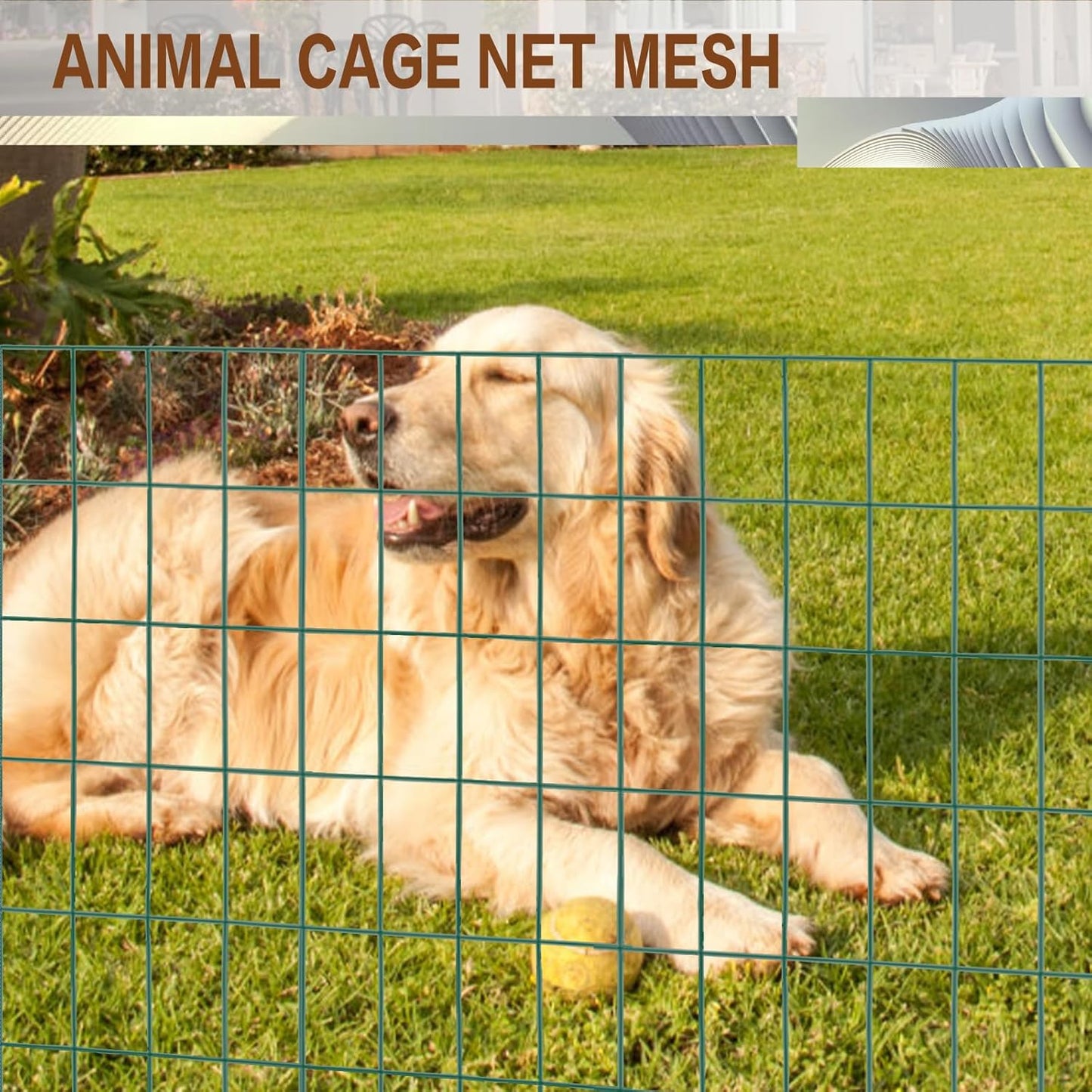 Tongmo 2 ft x 100 ft Green PVC Coated Welded Wire Fence, 16GA Garden Chicken Wire Fence Roll, Mesh Size 2" x 4" Hardware Cloth, Ideal for Yard Protection and Poultry Netting
