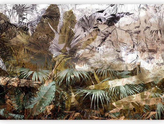 artgeist Premium Wall Mural Tropical Leaves 118x83 in - XXL Non-Woven Wallpaper Fleece Wall Decor Photo Print Picture Image Design Jungle Nature Palm Leaves Like Painted b-C-0789-a-a