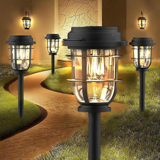 2-Pack Solar Pathway Lights, Bright Auto Garden Lights Decor - Durable Landscape Lighting for Lawn, Patio, Walkway, Driveway, Housewarming Gifts Idea