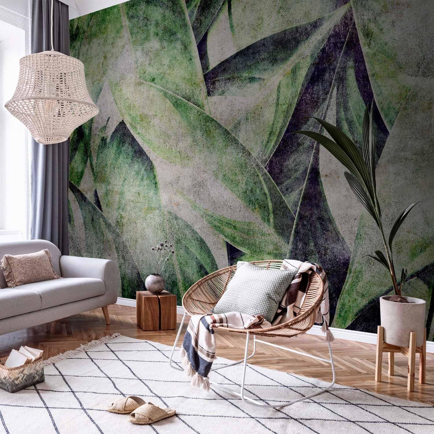 artgeist Wall Mural Tropical Leaves 193x138 in - XXL Peel and Stick Self-Adhesive Wallpaper Removable Large Sticker Foil Wall Decor Print Picture Image Design Jungle Nature Botanical b-C-0844-a-a