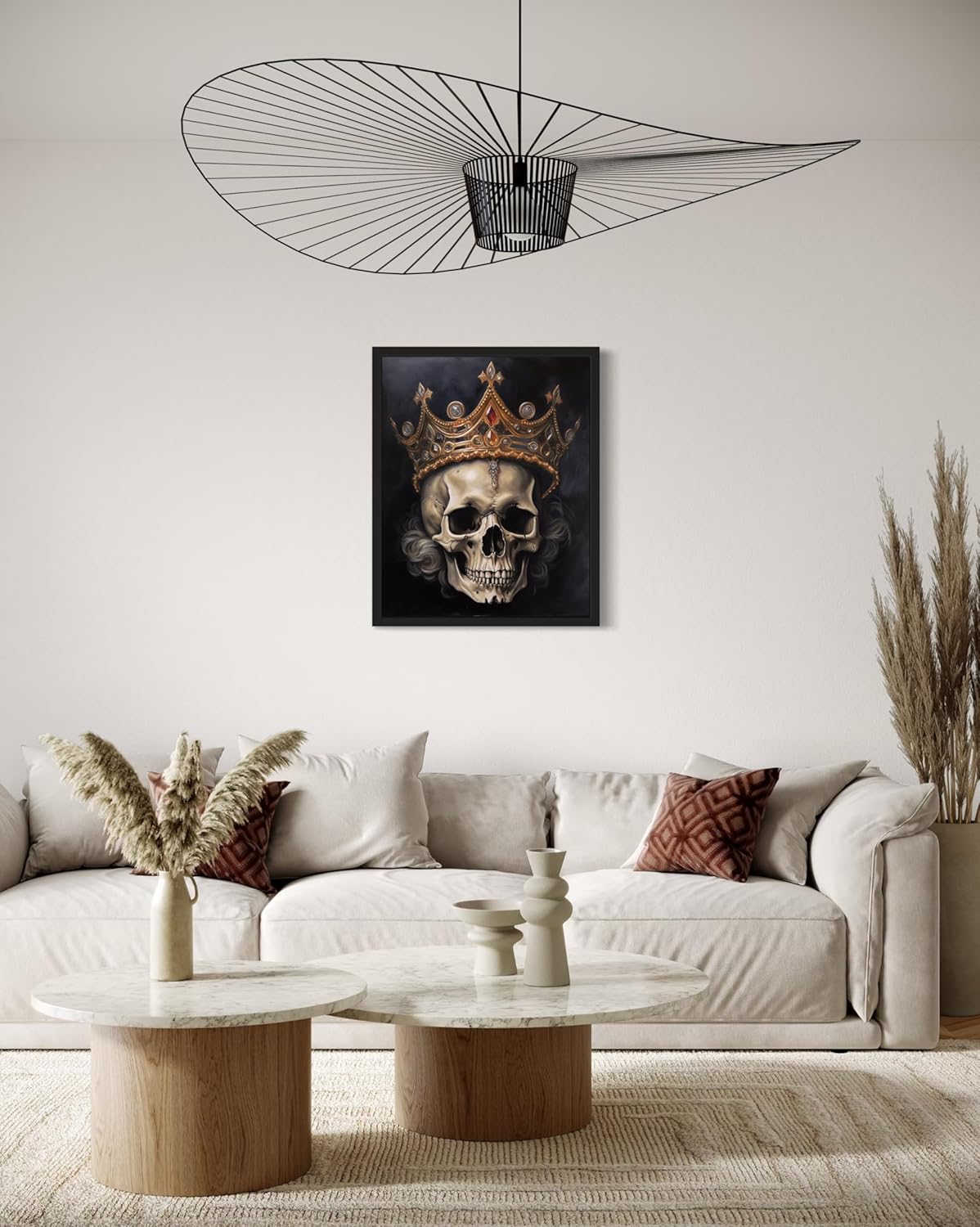 Skull Queen Poster Art Print, Halloween Scary Vintage Wall Art Academia Spooky Painting Decoration for Horror Prints, Gothic Posters Bedroom Decor 89 (Skull Queen, 11 x 14 inches, Unframed)