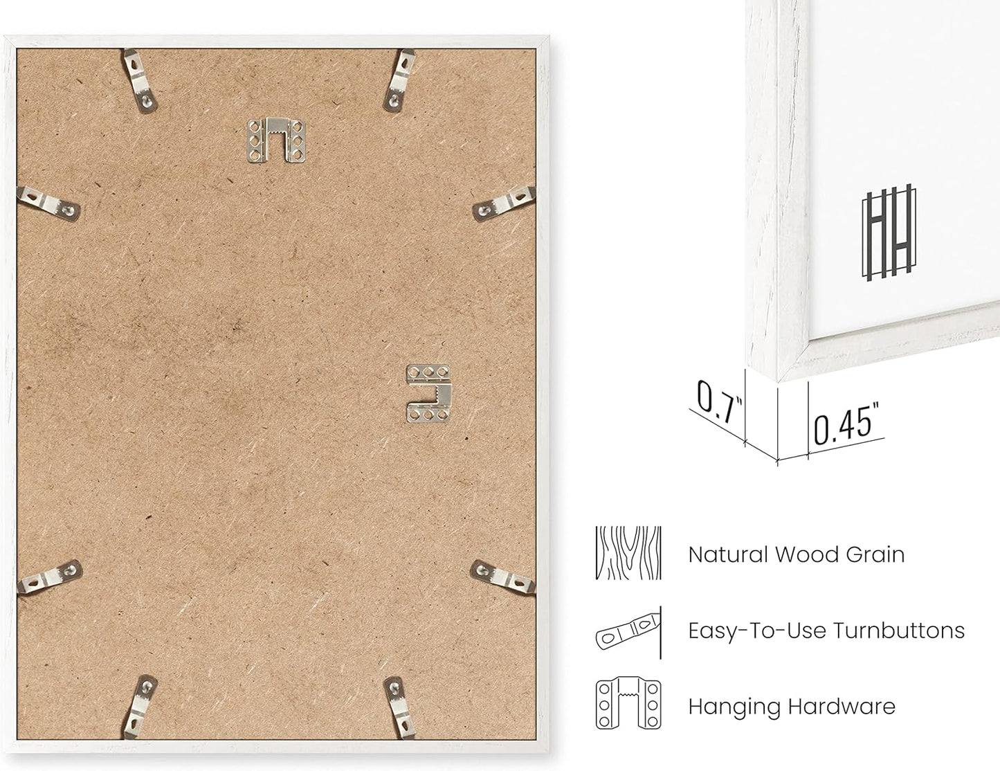 HAUS AND HUES Standalone White Oak Frames Set of 9-12x16