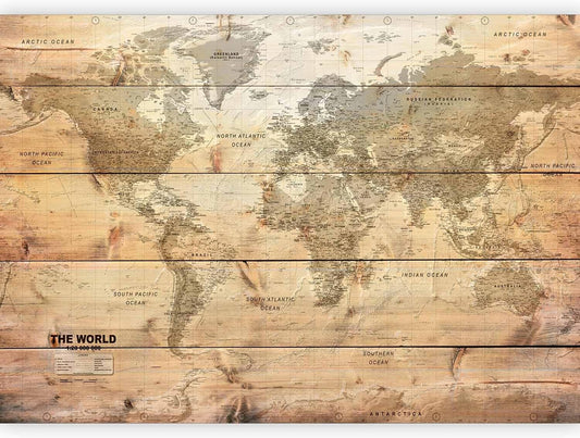 artgeist Wall Mural World Map 96x69 in - XXL Peel and Stick Self-Adhesive Wallpaper Removable Large Sticker Foil Wall Decor Print Picture Image Design Map of The World k-A-0218-a-a