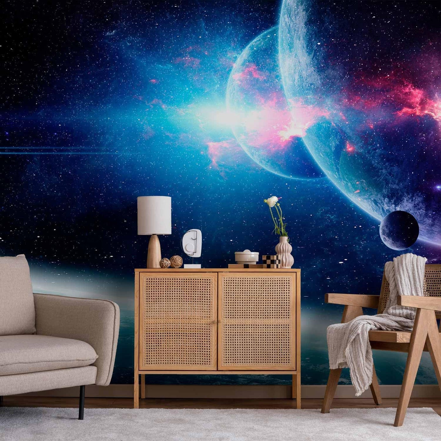 artgeist Wall Mural Cosmos 193x138 in - XXL Peel and Stick Self-Adhesive Wallpaper Removable Large Sticker Foil Wall Decor Print Stars Solar System Universe Space b-C-10047-a-a