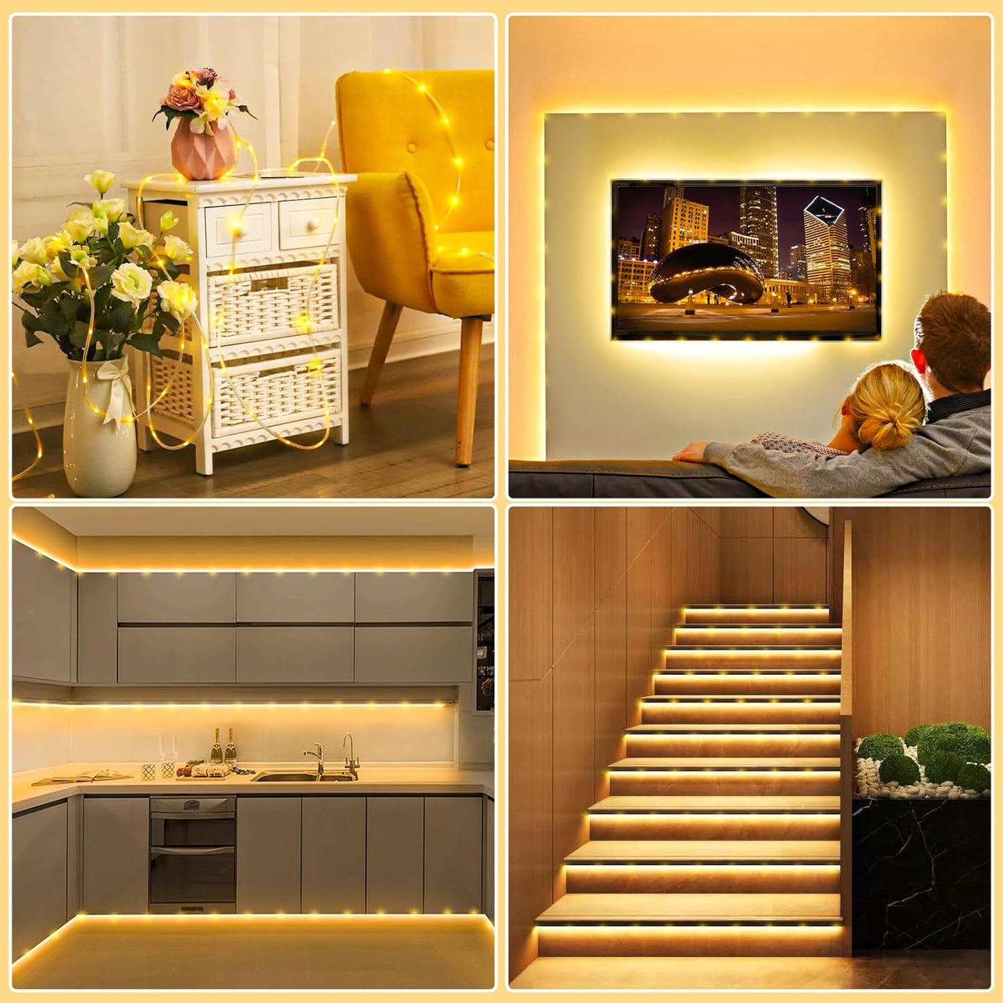 100FT 300 LED Rope Lights Outdoor, Connectable and Flexible Tube Lights with 8 Modes, Waterproof Rope Lighting Indoor for Deck, Garden, Fence, Backyard, Pool, Patio, Tree Decorations - Warm White