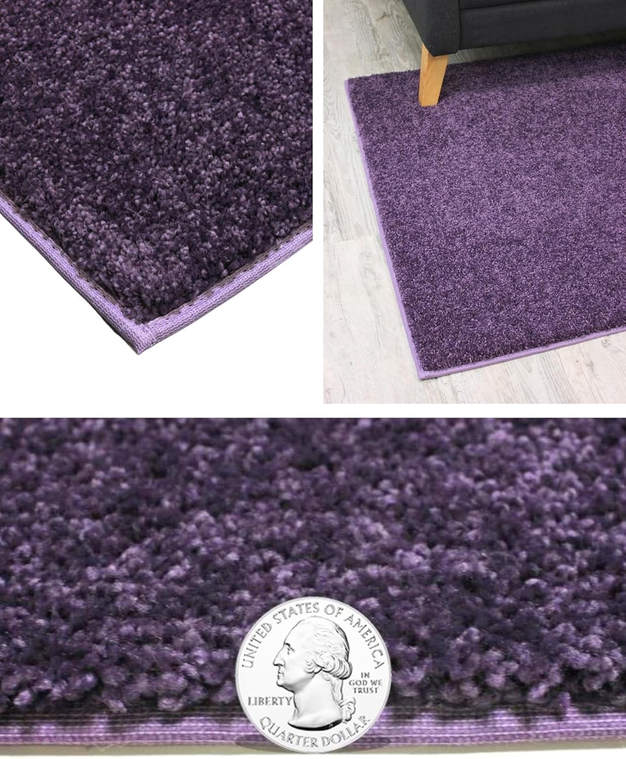 KOECKRITZ Soft and Colorful Kids Classroom Area Rugs (Passes Flammability Pill Test) Many Sizes and Bright Colors to Select from (6' x 8', Eggplant)