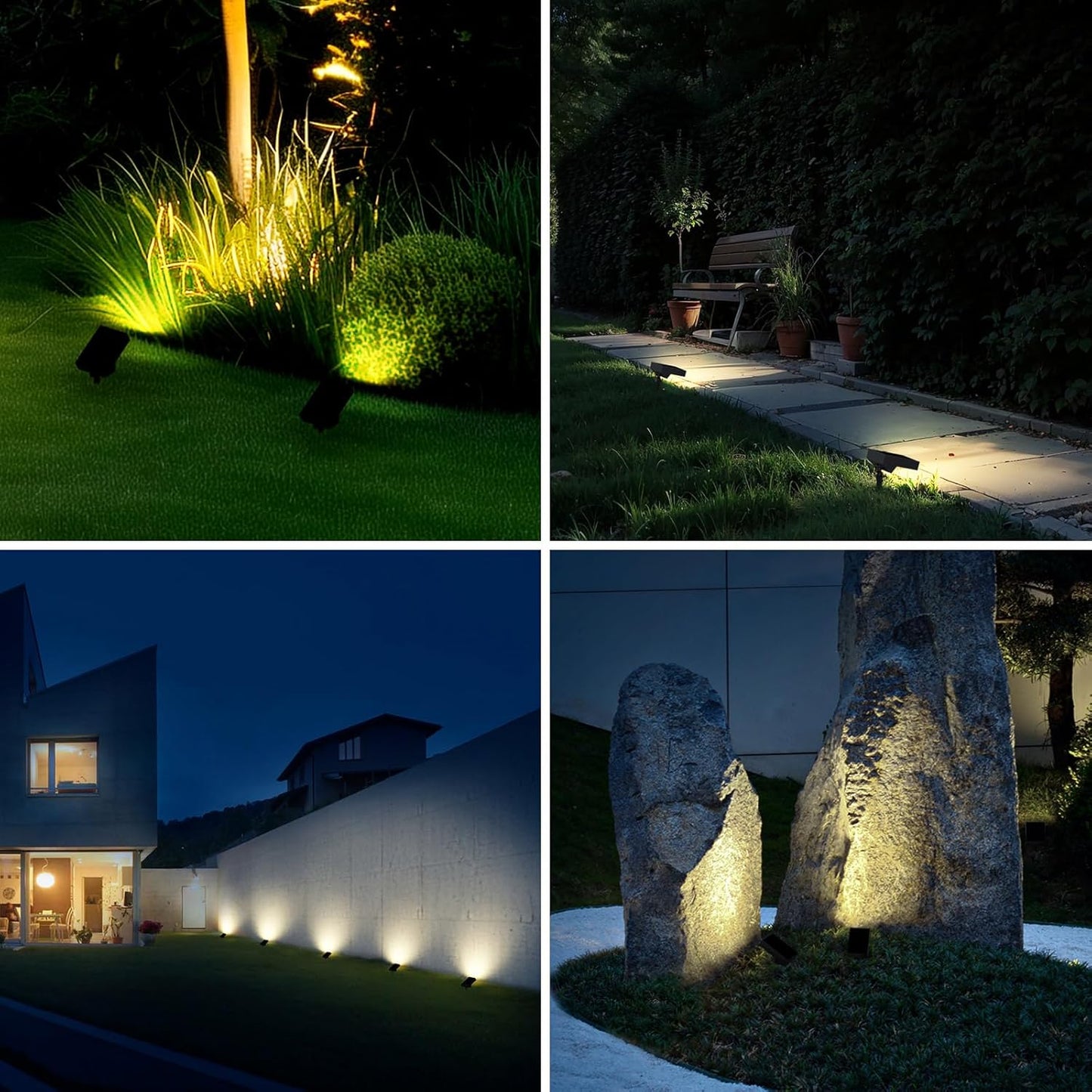 Solar Pathway Lights Outdoor, Dimmable Solar Spot Light IP65 Waterproof, 500LM 3000K Solars Outdoor Lighting for Walkway Landscape Lawn Yard