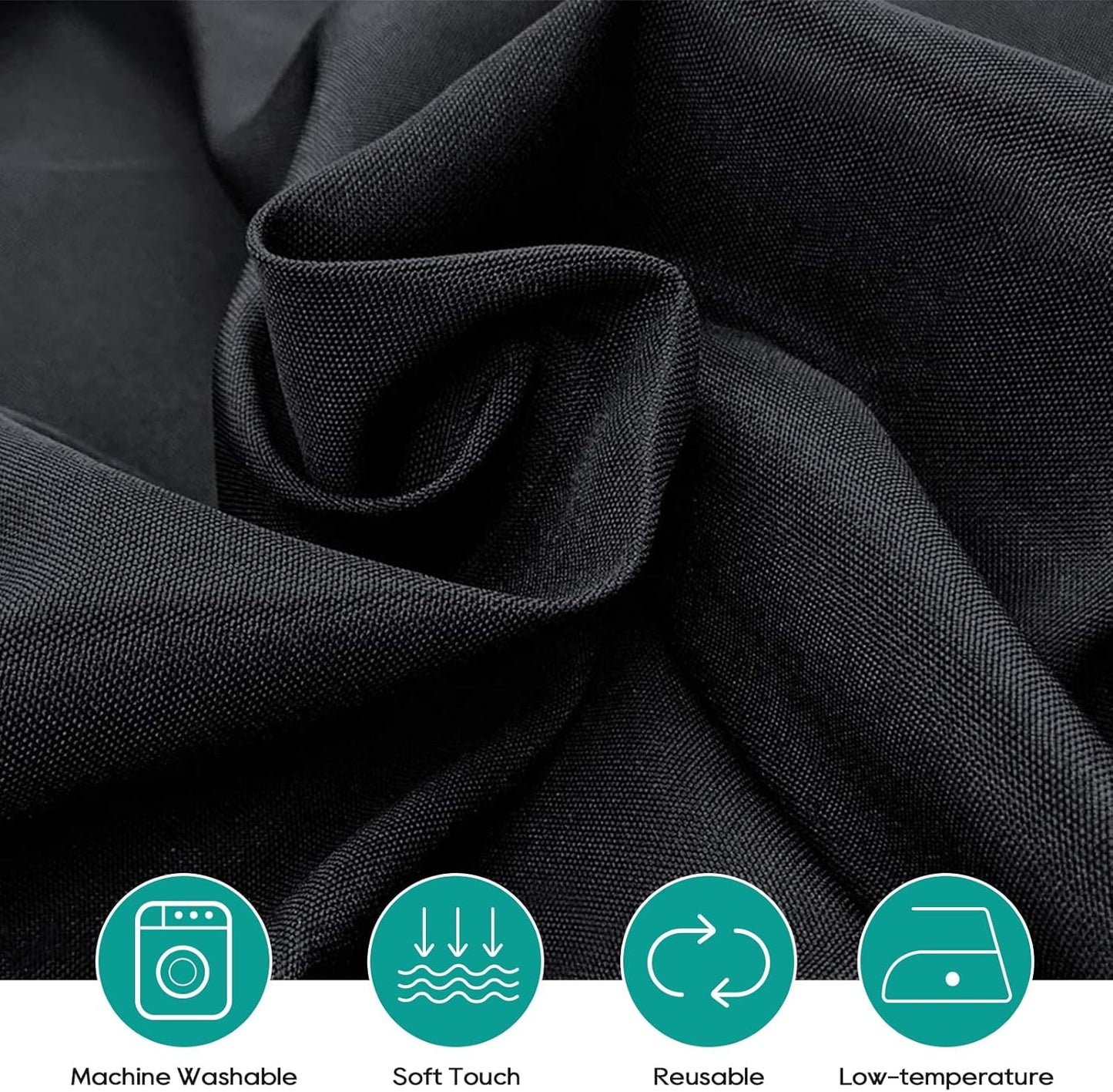 Surmente 120 inch Round Tablecloths -5 Pack Black Round Table Cloths, Polyester Fabric Table Covers for Wedding, Party, Banquet, or Restaurant