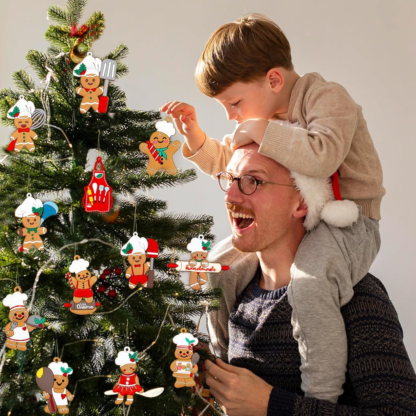 12pcs Gingerbread Christmas Decoration for Tree - Cooking Gingerbread Man Ornaments Christmas Hanging Decor for Xmas Tree Home Kitchen Decor Party Supplies