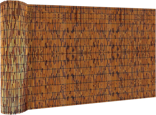 Bamboo Reed Fencing, Light Russet Bamboo Fence Rolls 4 Feet High, Decorative Reed Screen Privacy Curtains for Patio Balcony Garden Backyard Outdoor, 4 x 10 FT