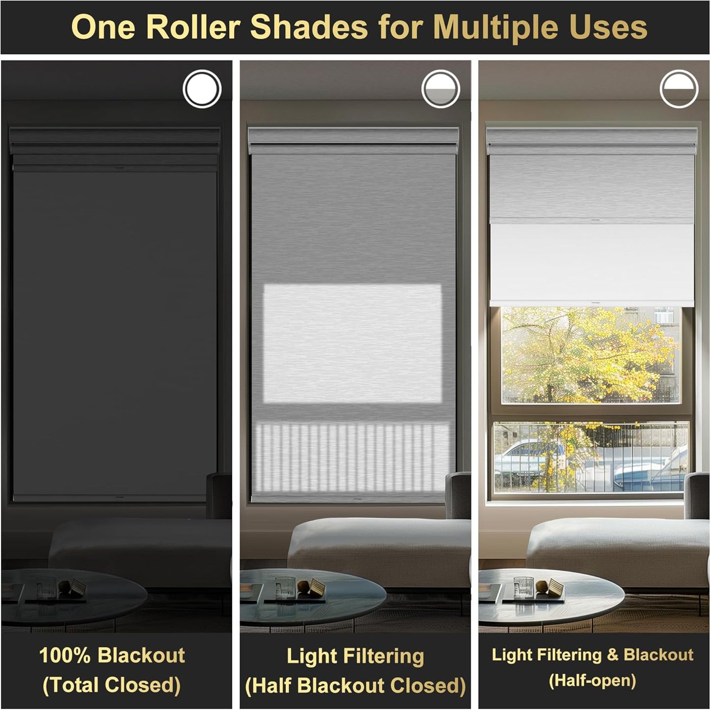BERISSA Cordless Dual Roller Shades with Cassette Valance, Double Window Shades - Blackout and Light Filtering, Day and Night for Home Office Door. Striped Jacquard White. 31 W x 72" H