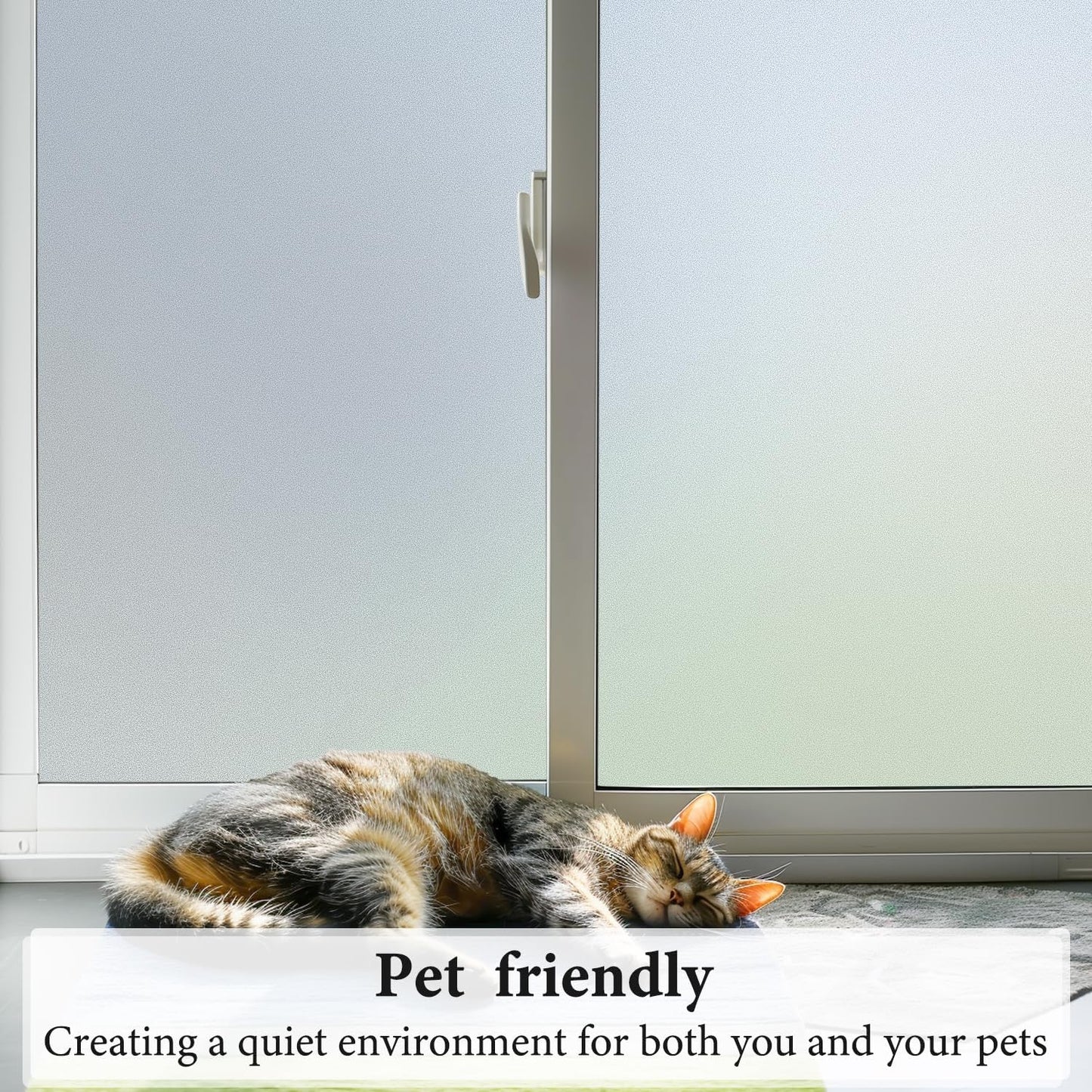DUOFIRE Window Privacy Film Natural Frosted Glass Film Static Cling Glass Films No Glue Anti-UV Window Sticker Non Adhesive for Privacy Office Meeting Room Bathroom Living Room 11.8in. x 78.7in. S001