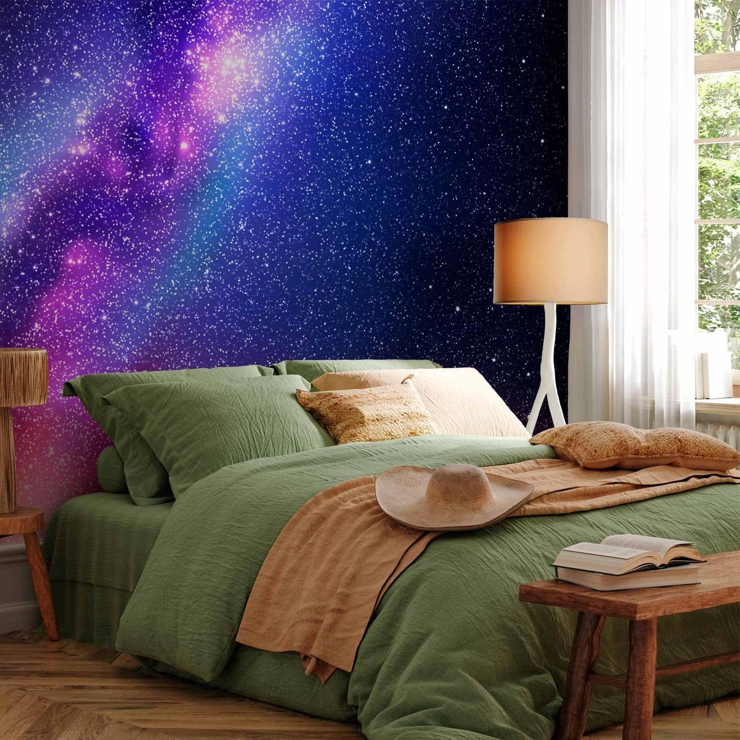 artgeist Premium Wall Mural Galaxy 118x83 in - XXL Non-Woven Wallpaper Fleece Wall Decor Photo Print Picture Image Abstract Space Sky Star Cloud Violet f-C-0487-a-a