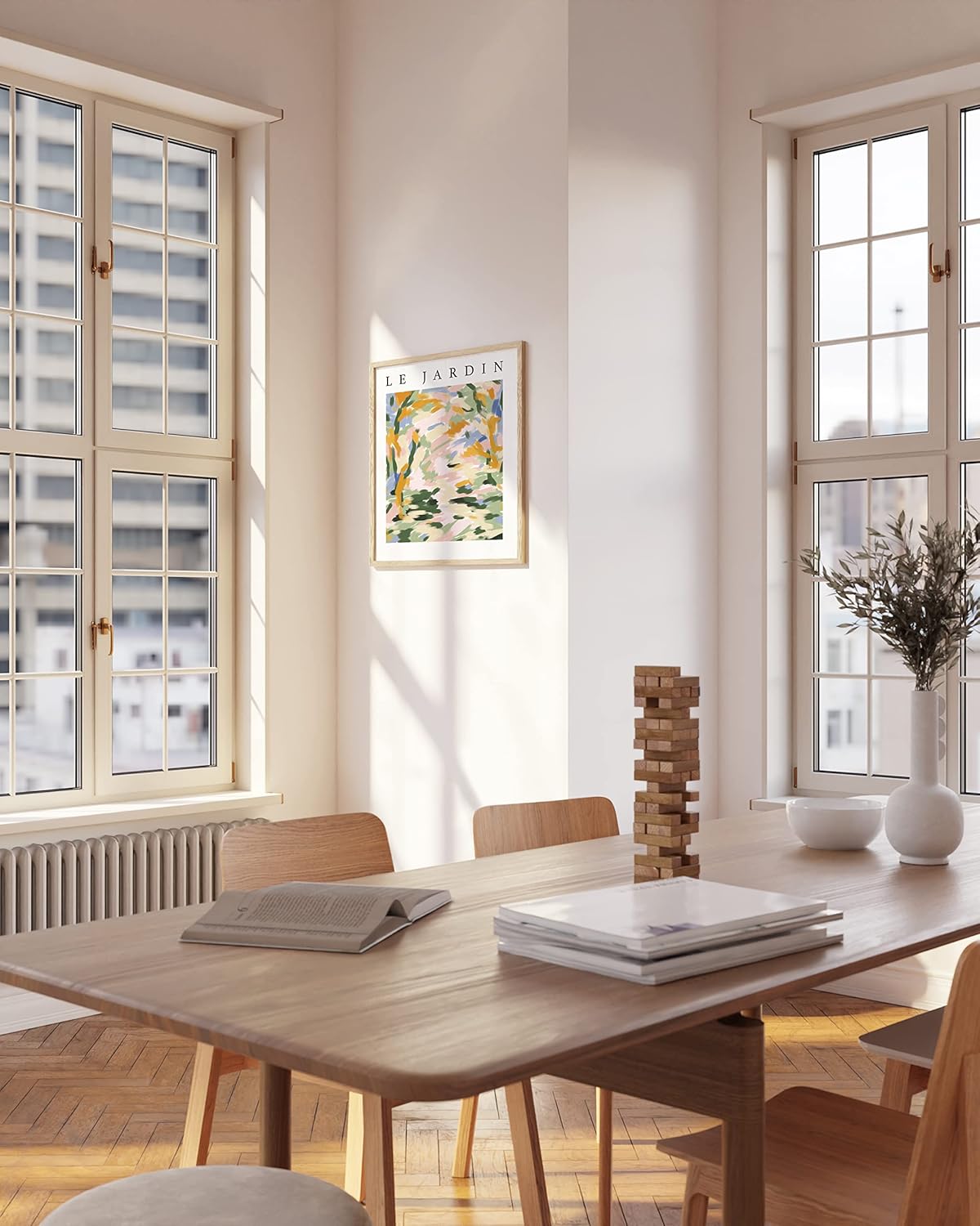 HAUS AND HUES Beige 18 x 24 Poster Frame - 18 x 24 Picture Frame, Wall 18x24 Frame, 18x24 Wood Frame, 24x18 Poster Frame, Wooden Picture Frame 18 x 24, Art 18 x 24 Frame (Beige Oak Frame)